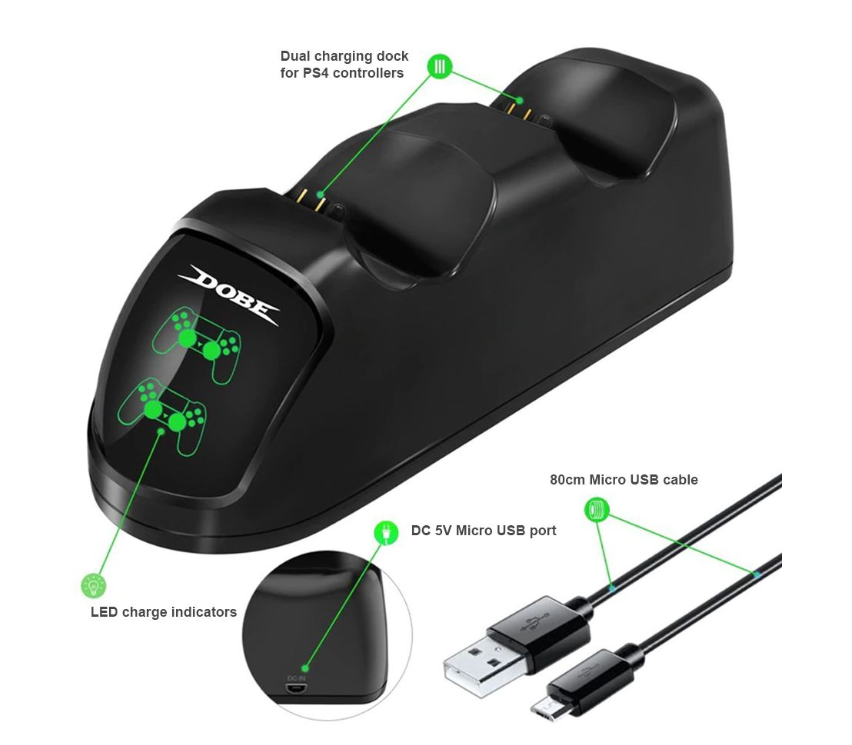 PS4 DOBE DUAL CONTROL CHARGER