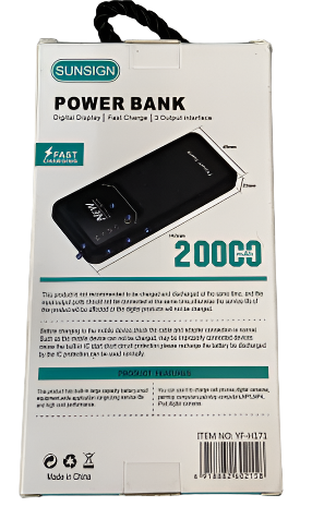 SunSign Power Bank 20000MAH