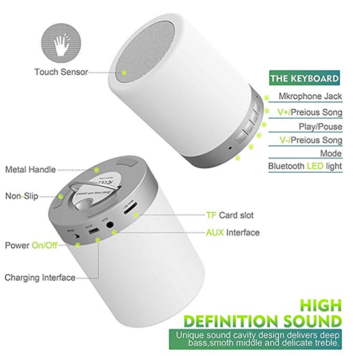 CL-671 Touch Lamp Speaker – 3-in-1 Bluetooth Speaker + LED Night Light + Touch Control
